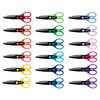 Better Office Products 18 Piece Decorative Edge Craft Scissors, 18 Colors and Edge Designs, 6in Length, 25in Blades, 18PK 00618